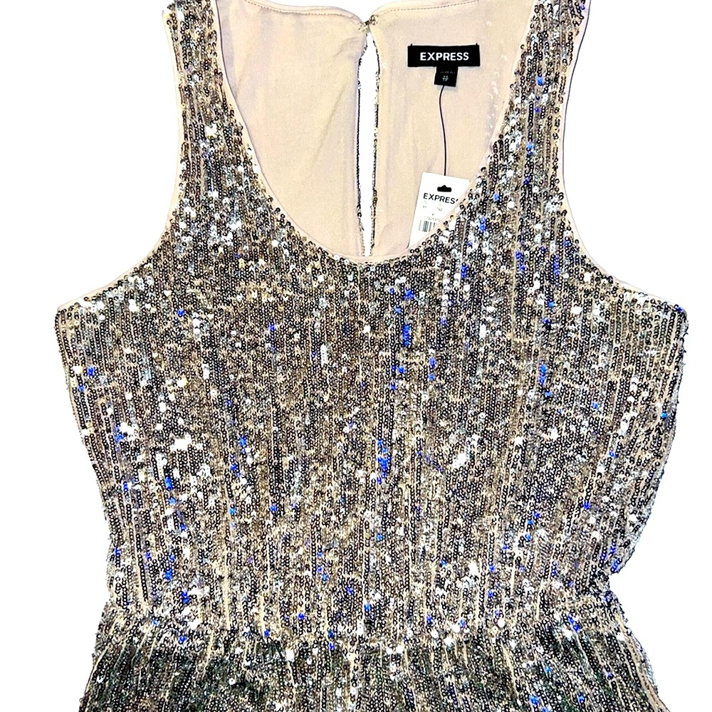 Express Sequin Scoop Neck Jumpsuit